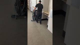 Kodiak K12 20 Orbital Edge floor scrubber, leaving a white stripe in a Healthcare Center