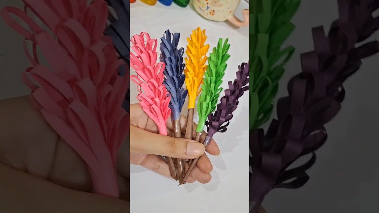 💚 DIY Colourful Paper Flower 💛💜 | Cool & Easy Craft 🌸