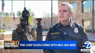 Orange County fire chief uses milk, beer to save homes from Eaton Fire