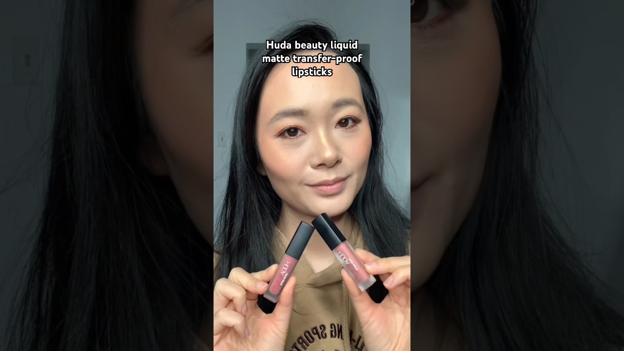 Hudabeauty transfer-proof lipsticks in bombshell and sweet talker