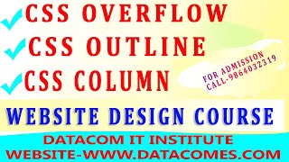 CSS OUTLINE, CSS  OVERFLOW, CSS OUTLINE | WEBSITE DESIGN COURSE (CLASS 7)| DATACOM IT INSTITUTE