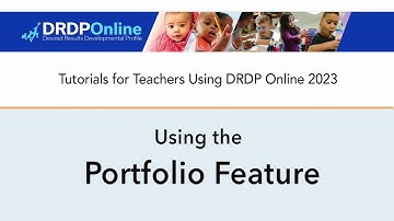 Using the Portfolio Feature in DRDP Online