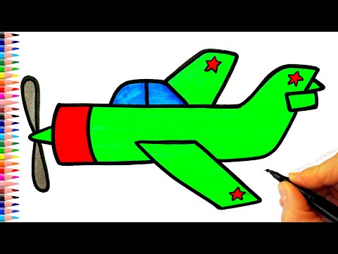 Savaş Uçağı Çizimi 🛫 Pervaneli Uçak Çizimi - Uçak Çizimi - Uçak Çizimi Kolay - War Plane Drawing