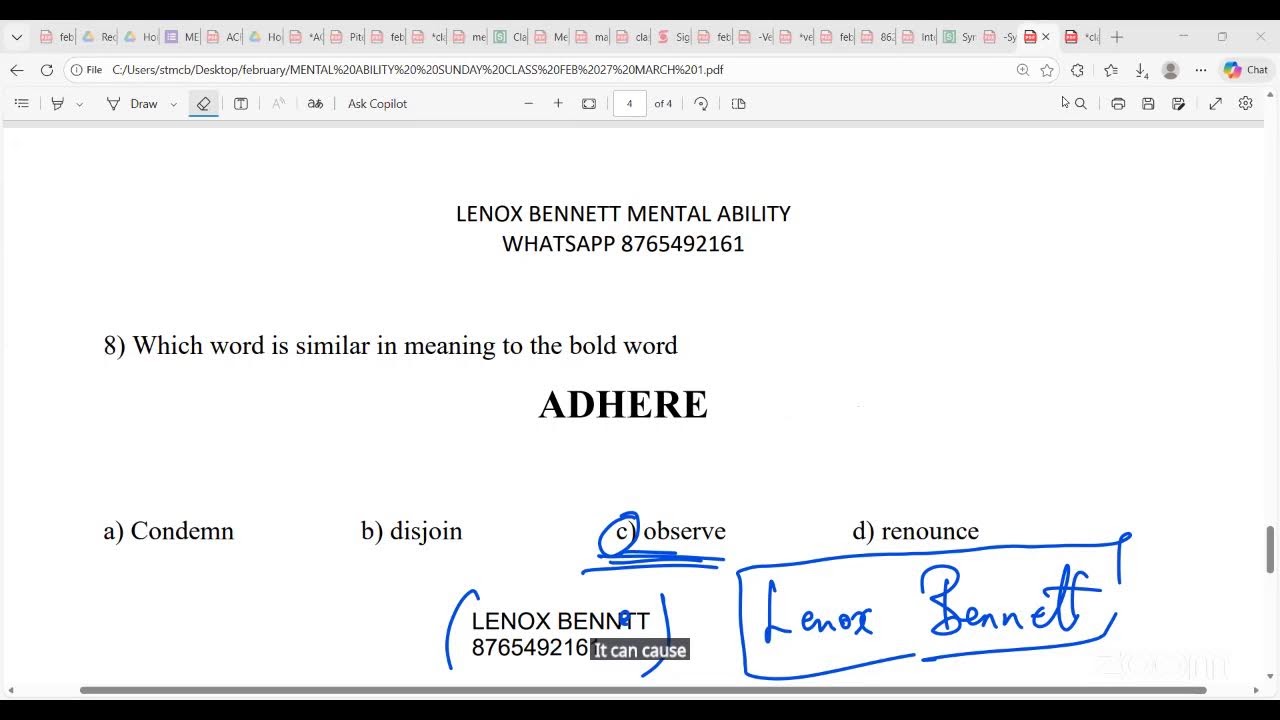 MENTAL ABILITY CLASS