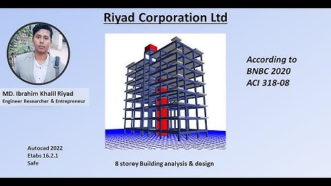 Structural design of 8 storey Building in Etabs 16.2.1