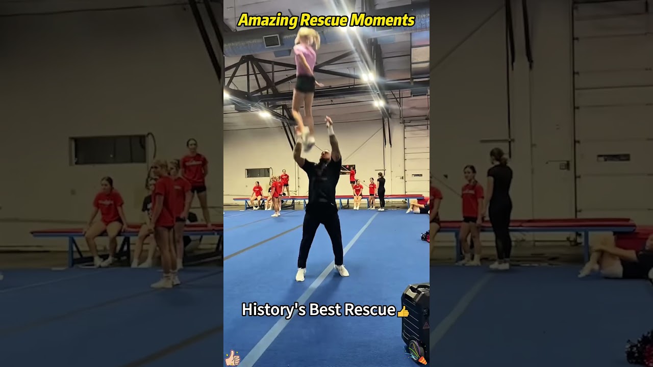 Amazing Rescue Moments#sportstiktok #gymnastics #spotter #activated #reflexes #reaction #save