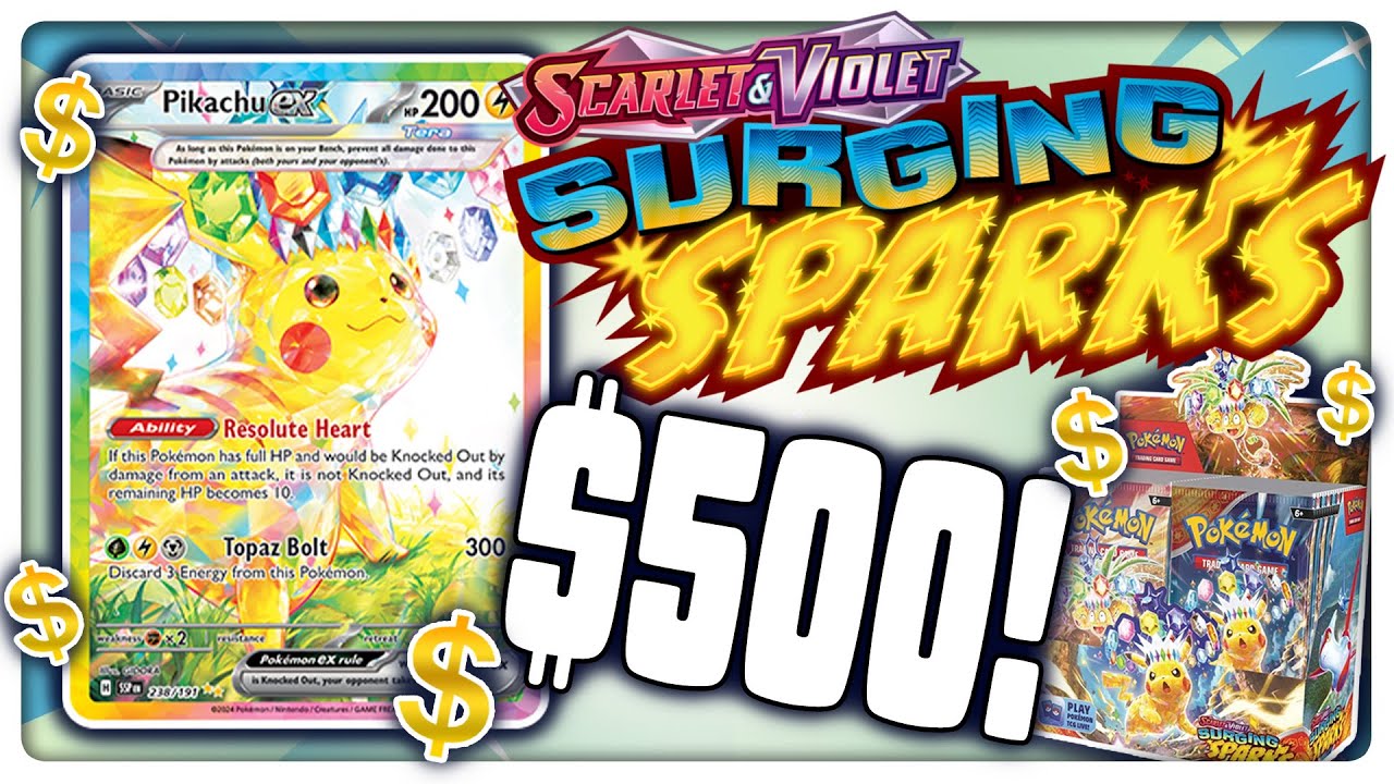 surging sparks booster box pikachu Pokmon with 5 random cards in each pack Surging Sparks Booster Box -