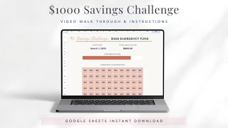 Challenge yourself to save $1000 and use a spreadsheet tracker