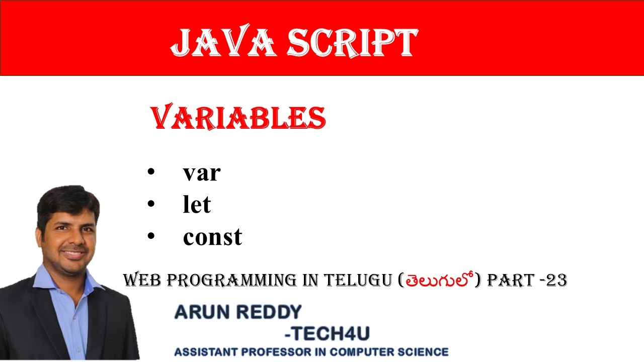 WEB PROGRAMMING PART 23 - VARIABLES IN TELUGU | TYPES OF VARIABLES IN ...