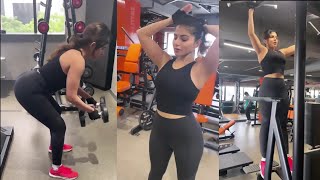 Iswarya Menon Hot Workout in Gym