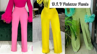 HOW TO MAKE A SIMPLE PALAZZO PANTS| Easy cutting and stitching tutorial.