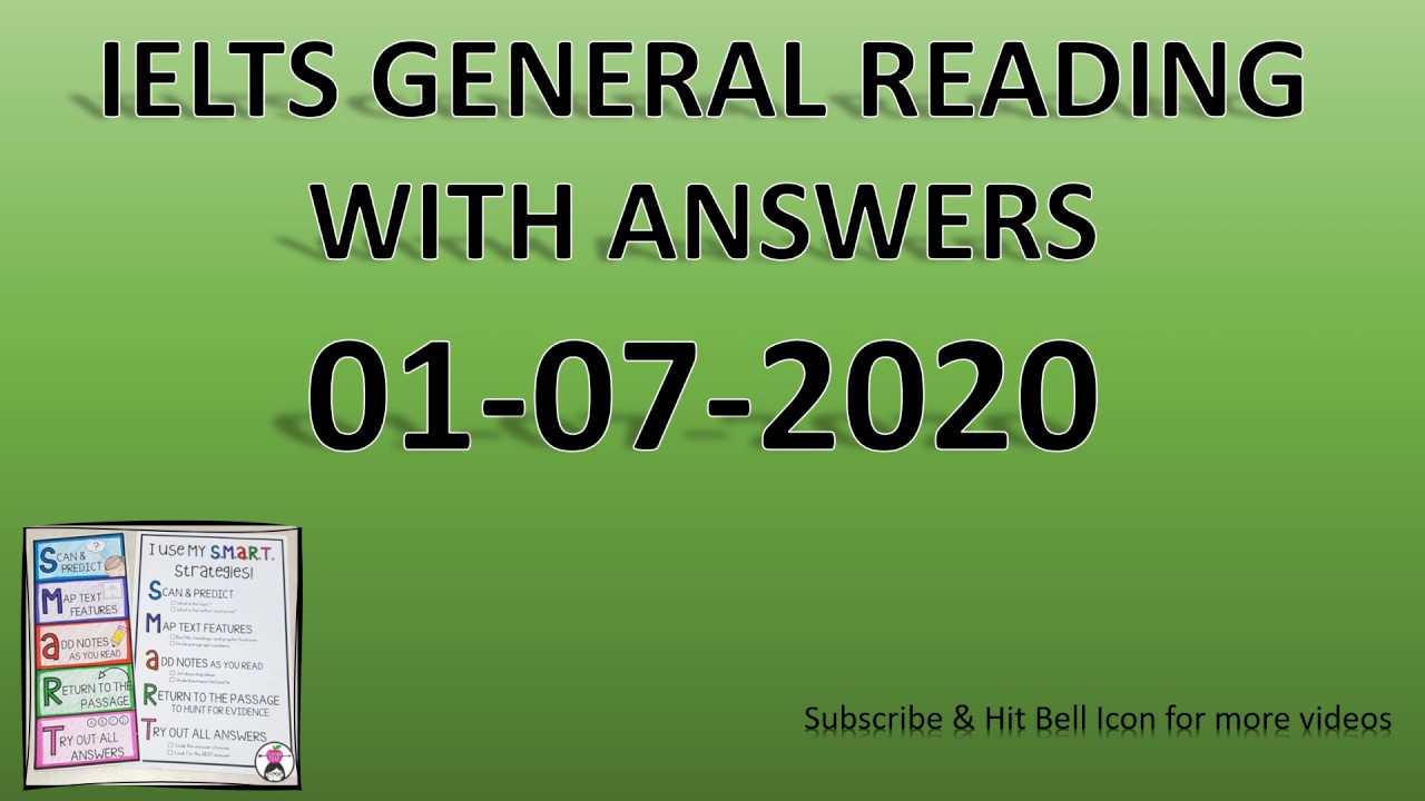 IELTS Reading Practice Paper 01-7-2020 with Answers