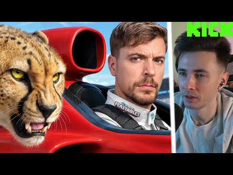 Хесус смотрит Мистера Биста: Самая Быстрая Машина в Мире vs Гепард!
