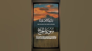 وَتَرَى الْأَرْضَ هَامِدَةً فَإِذَا أَنزَلْنَا عَلَيْهَا الْمَاءَ اهْتَزَّتْ وَرَبَتْ#سوره_الحج#قرآن