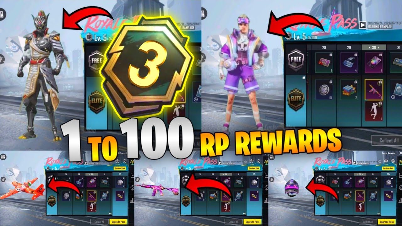 😍SEASON A3 ROYAL PASS 1 TO 100 RP REWARDS // A3 ROYAL PASS PUBG MOBILE / BGMI ( M23 ROYAL PASS )