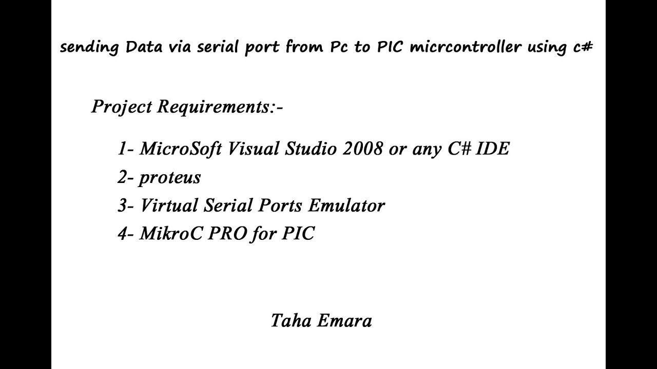 How to make a C# program sends data from PC to PIC or Arduino via Serial Port ? - YouTube