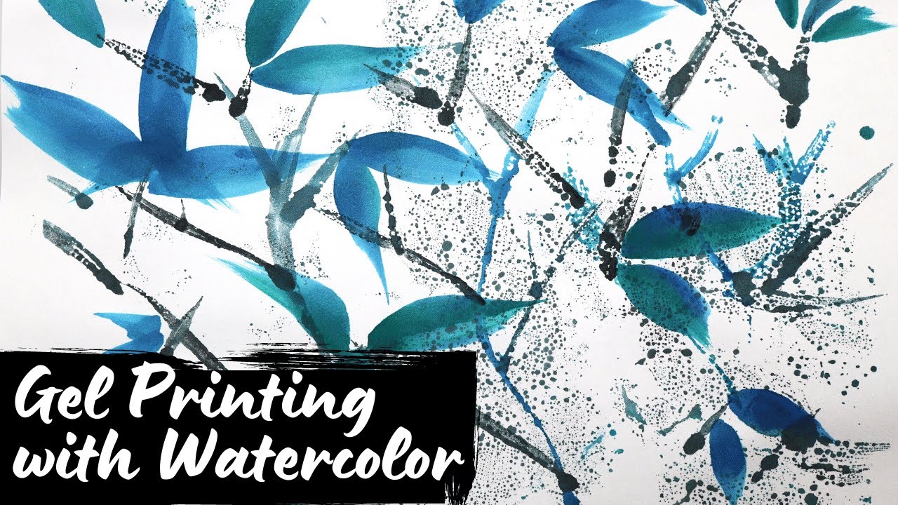 Gel Printing with Watercolor on Rice Paper
