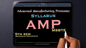 Advanced Manufacturing Processes Syllabus | AMP | Diploma | MSBTE | Sem 5 | Subject| Ajit Sir