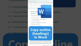 Copy outline (headings) only in Word
