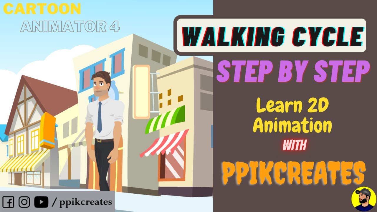 Cartoon Animator 4 :How to create |Manual | Walk Cycle Animation| Step ...