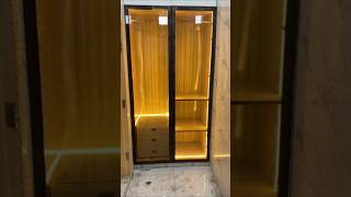 Modern White Wardrobe Design 2026🔥 | LED Glass Display Almirah with Profile Lights