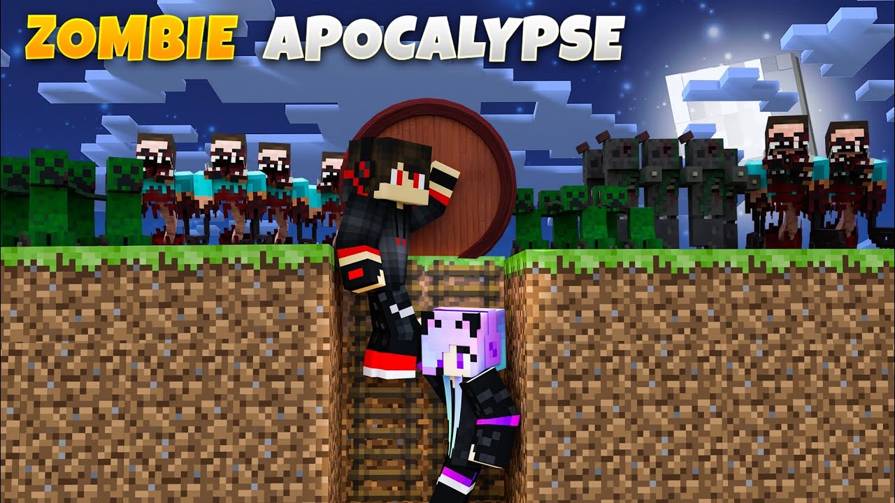⁣We Created bunker to survive ZOMBIE APOCALYPSE  In Minecraft
