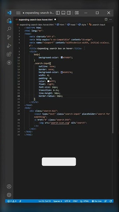 create expanding search box on hover | HTML | CSS #html #css #website # ...