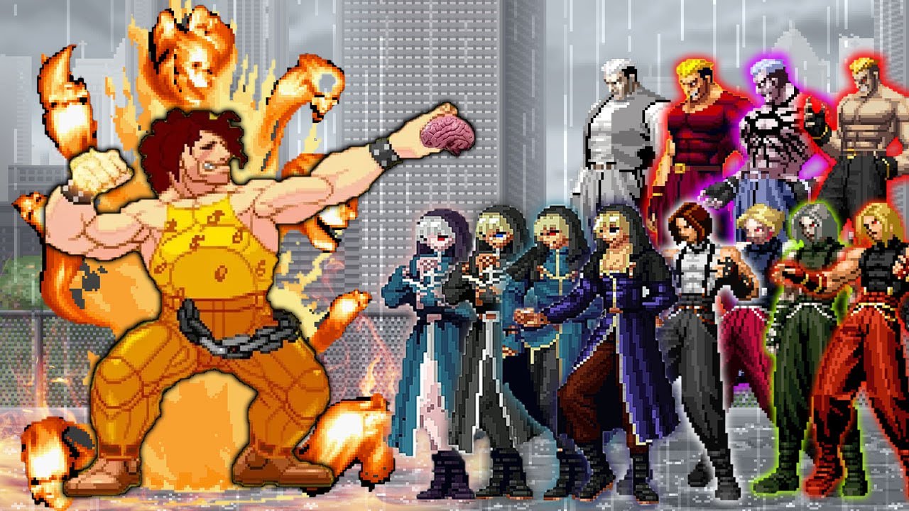 [Mugen KOF] Bomber Hugo vs Super Adel, Final Goeniko, Ryuji Yamazaki Team