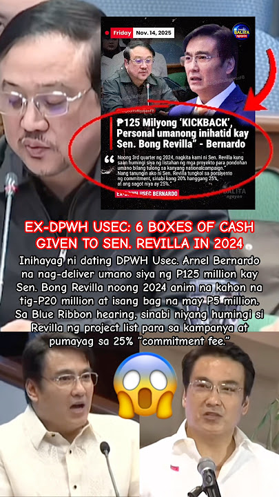 EX-DPWH USEC: 6 BOXES OF CASH GIVEN TO SEN. REVILLA IN 2024😱🫣