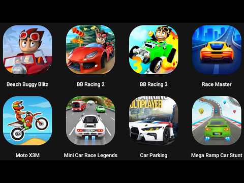 Beach Buggy Racing 3,BB Racing 2,Moto X3M,Car Parking,Mega Ramp Car Stunt Racing Simulator 3D