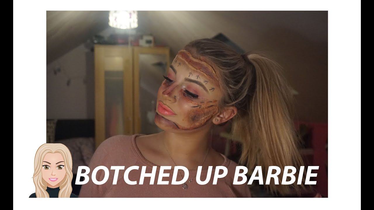 Botched Up Barbie Makeup Tutorial Halloween Series YouTube