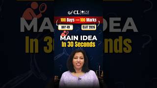 How to Find the Main Idea Fast in RC Passages | CLAT 2026 English Strategy & Reading Tips | CL-LST