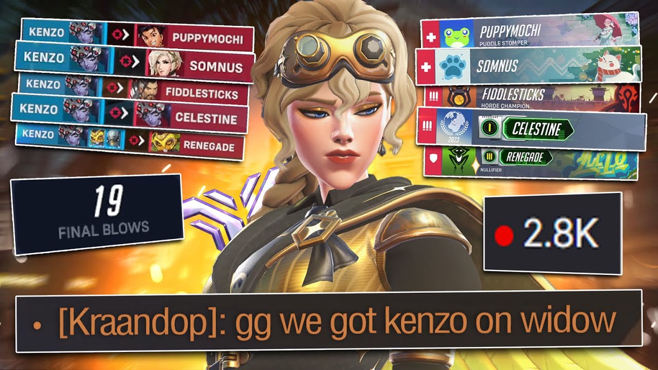 Famous Streamer Stacks Reaction to my Widowmaker in Overwatch