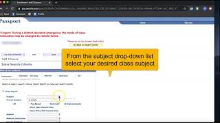 Walkthrough: How to search and add a class in Passport