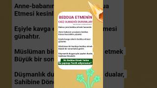 Beddua Etmeni̇n Cai̇z Olmadiği Durumlar Üzelsözler