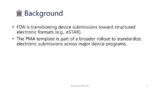 FDA Draft Guidance - Electronic Submission Template for PMAs