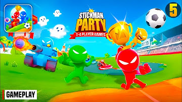 Stickman Party - Gameplay Part 5 Random Funny MiniGames 1 2 3 4 Plyer Free New Update Adventure