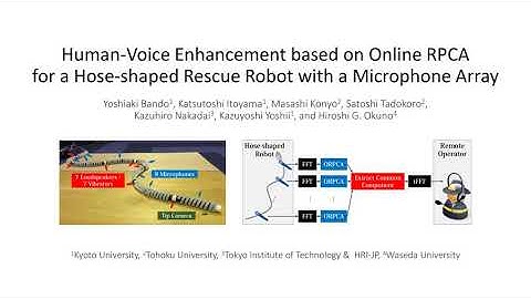 Human-Voice Enhancement based on Online RPCA for a Hose-shaped Rescue Robot with a Microphone Array