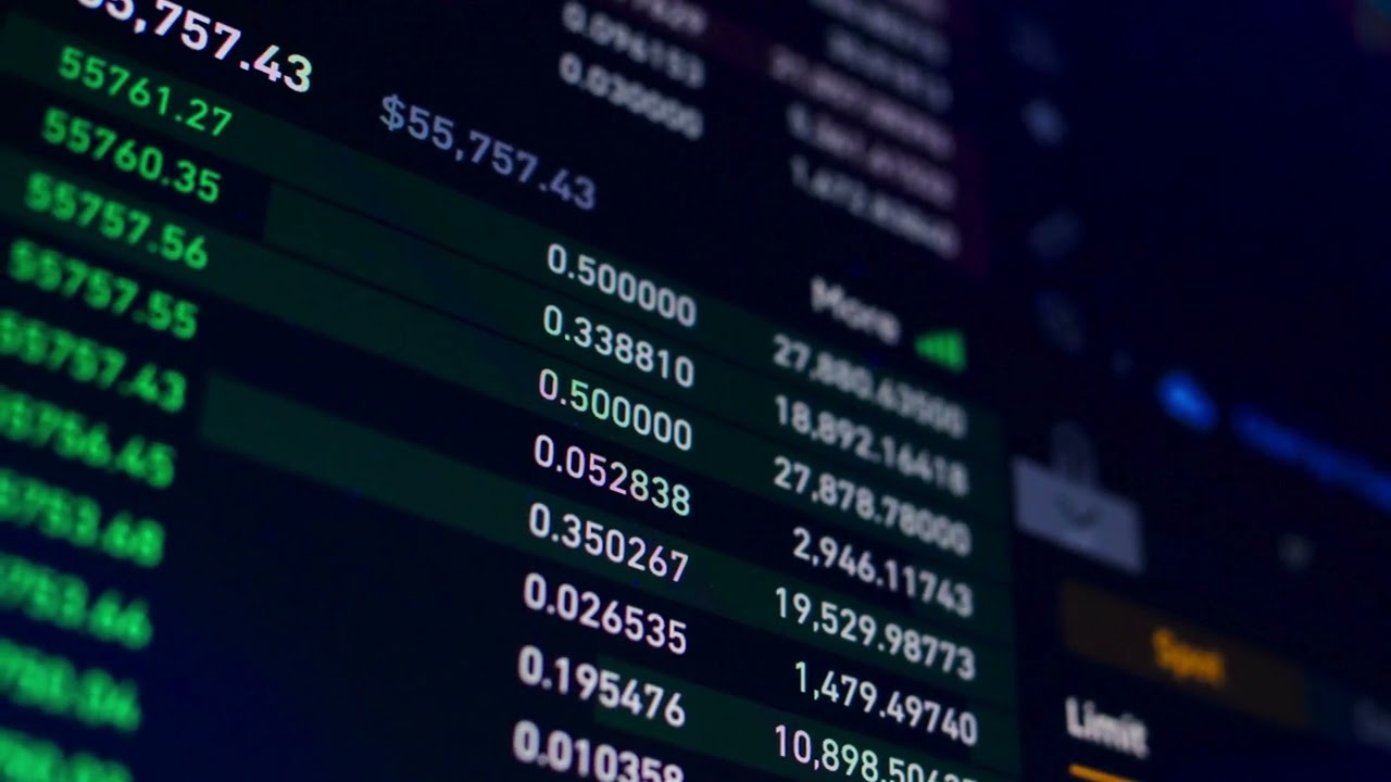 VideoVault Stock Video: Buy and sell order books of a cryptocurrency exchange