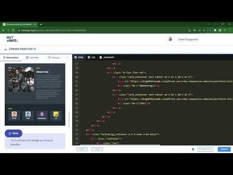 Portfolio Website About Me & Skills | Coding Practice 11 | HTML, CSS, Bootstrap | NxtWave | ccbp 4.o