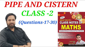 Pipe and Cistern (पाइप और टंकी)part-2 RAKESH YADAV SIR CLASS NOTES