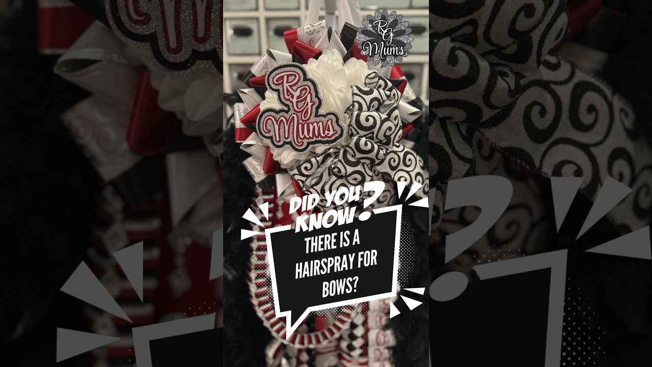 Homecoming Mum Bow Hairspray to help hold shape | How to Make HOCO Bows Tutorial & Assembly