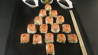 Fish appetizer for the holiday table! Lazy sushi in ice cube trays!
