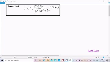 Prove that 1 + cot^2A/1 + cosecA = cosecA