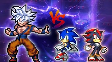 Goku DBS 3.5 OP(All Form) VS Sonic Chaos OP(All Form) & Shadow OP(All Form) in Jump Force Mugen