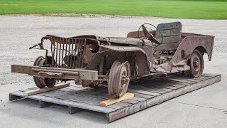 Will it ever run again? JUNKYARD & BURNT Prototype Jeep from WWII