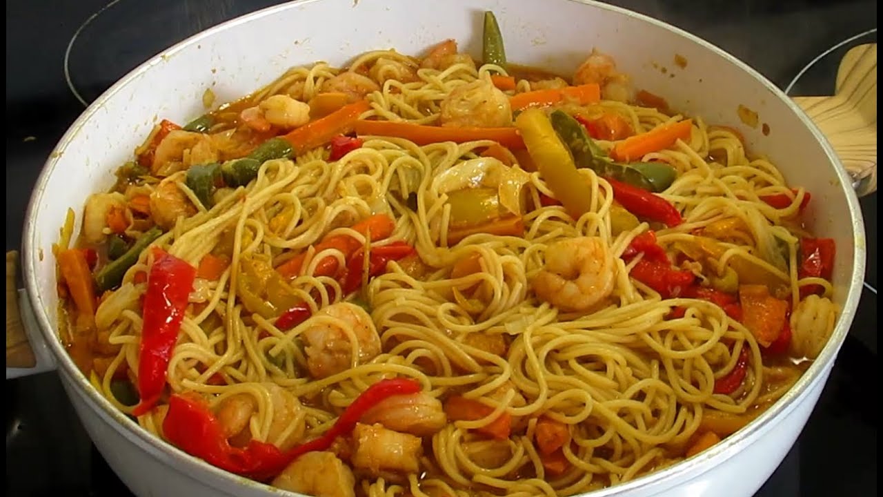 هذا اطيب طبق نودلز بالقريدس ممكن تاكله بحياتك