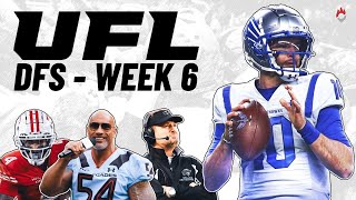 UFL Week 6 DraftKings DFS Strategy