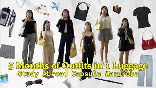 PLAN 5 MONTHS OF OUTFITS WITH ME 😵‍💫✈️ Study Abroad Capsule Wardrobe | Alyssa Lyanne