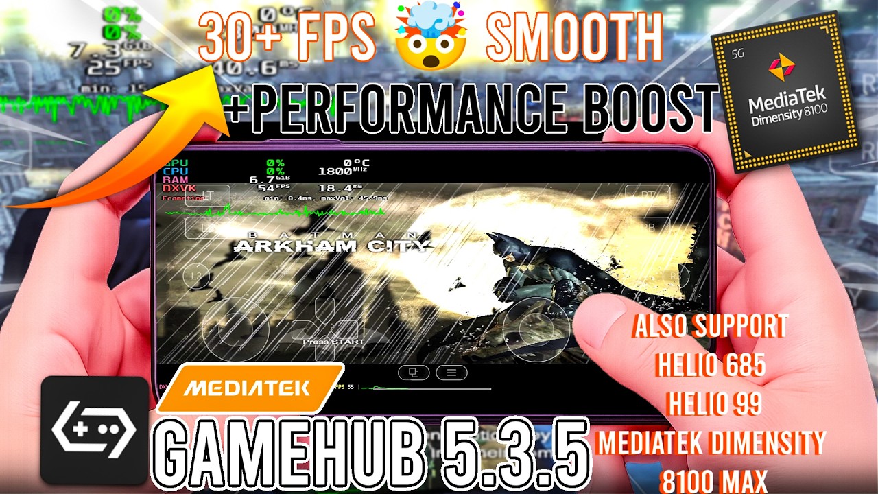 Batman Arkham City on Android 🔥 | 30+ FPS Smooth Gameplay | GameHub Emulator